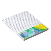 ビッグ青デイジー色彩の鮮やか水色の花が並んだ ノートパッド (アングル)