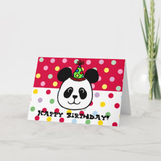 ビッグ顔パンダカートゥーン誕生日 カード