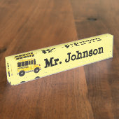 ビッグ黄色のスクールバス先生主ドライバー デスクネームプレート (側面)