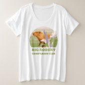 ビッグ齧歯類コンパニオンクラブキャピバラ プラスサイズTシャツ (デザイン正面)