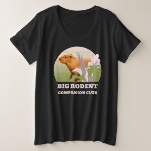 ビッグ齧歯類コンパニオンクラブキャピバラ プラスサイズTシャツ