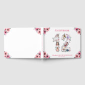 ビッグ12誕生日フォトコラージュ花ガールホワイト ゲストブック (全面)