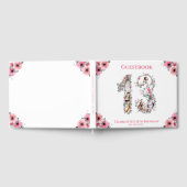 ビッグ13誕生日フォトコラージュ花ガールホワイト ゲストブック (全面)