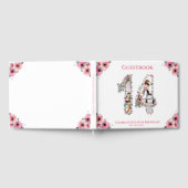 ビッグ14誕生日フォトコラージュ花ガールホワイト ゲストブック (全面)