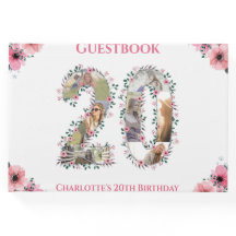 ビッグ20誕生日フォトコラージフラワーガールホワイト