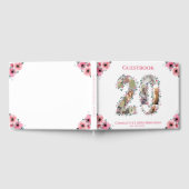 ビッグ20誕生日フォトコラージフラワーガールホワイト ゲストブック (全面)