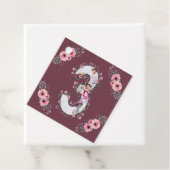 ビッグ3歳の誕生日ガールフォトコラージピンクフラワー フェイバータグ (インサイチュ)