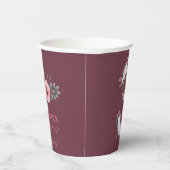 ビッグ3歳の誕生日ガールフォトコラージピンクフラワー 紙コップ (右)