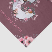 ビッグ3歳の誕生日ガールフォトコラージピンクフラワー 薄葉紙 (詳細)