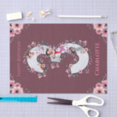 ビッグ3歳の誕生日ガールフォトコラージピンクフラワー 薄葉紙 (クラフト)