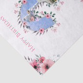 ビッグ3歳の誕生日ガールフォトコラージピンクフラワー 薄葉紙 (詳細)