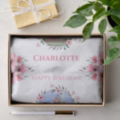 ビッグ3歳の誕生日ガールフォトコラージピンクフラワー 薄葉紙 (ギフト)