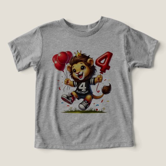 ビッグ4お祝い：風船のあるライオン (デザイン正面)