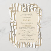 ビッグ40金ゴールド誕生日パーティー 招待状 (正面/裏面)