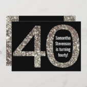 ビッグ4-0誕生日グリッター – ルック40番目のパーティー 招待状 (正面/裏面)