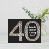 ビッグ4-0誕生日グリッター – ルック40番目のパーティー 招待状 (スタンド正面)