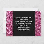 ビッグ4-0誕生日ピンクグリッタールック40番目のパーティー 招待状 (裏面)