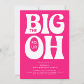ビッグ4 OH！ピンク40歳の誕生日 招待状 (正面)