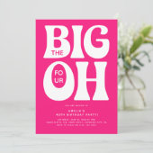 ビッグ4 OH！ピンク40歳の誕生日 招待状 (スタンド正面)