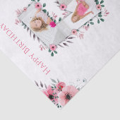 ビッグ5誕生日ガールフォトコラージピンクフラワー 薄葉紙 (詳細)