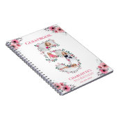 ビッグ5誕生日ガールフォトピンクフラワーゲストブック ノートブック (右側)