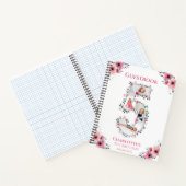 ビッグ5誕生日ガールフォトピンクフラワーゲストブック ノートブック (内部)