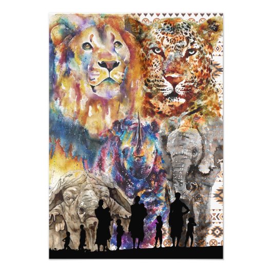 ビッグ5 – アフリカ フォトプリント            (正面)