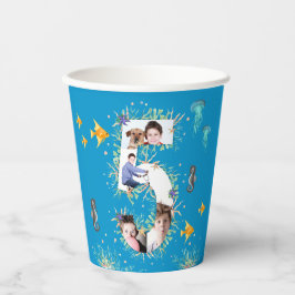 ビッグ5Th Under The Sea誕生日写真コラージュ 紙コップ
