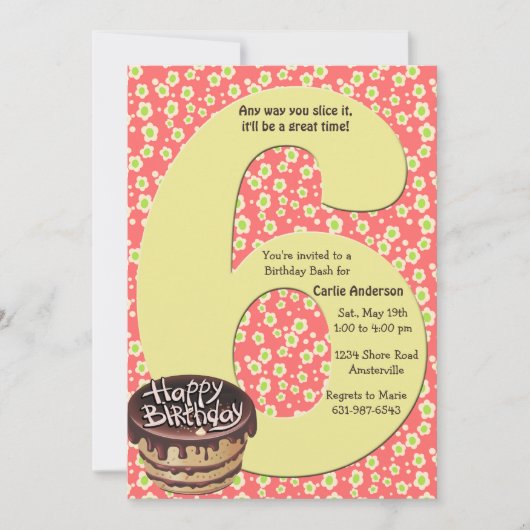 ビッグ6バースデーパーティーの招待 招待状 (正面)