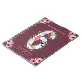 ビッグ6誕生日ガールフォトピンクフラワーゲストブック ノートブック (左側)