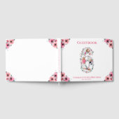 ビッグ6誕生日フォトコラージフラワーガールホワイト ゲストブック (全面)