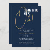 ビッグ60サプライズ ブルー バースデー インビテーション (正面/裏面)