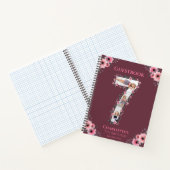 ビッグ7誕生日ガールフォトピンクフラワーゲストブック ノートブック (内部)