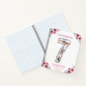 ビッグ7誕生日ガールフォトピンクフラワーゲストブック ノートブック (内部)