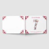 ビッグ7誕生日フォトコラージフラワーガールホワイト ゲストブック (全面)