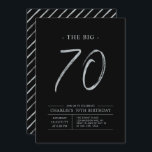 ビッグ70 |シルバー&ブラック70thバースデーパーティー 招待状<br><div class="desc">こ祝の70歳の誕生日パシンプルーテスタイリッシュィーの招待で特別な日。このデザインは、シルバー&ブラックのカラーコンボでクリーンなレイアウトを備えたブラシスクリプト「The Big 70」を備えている。私のショップBaraBomDesignでは、より多くのデザインやパーティーの供給が利用可能である。</div>