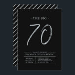 ビッグ70 |シルバー&ブラック70thバースデーパーティー 招待状<br><div class="desc">こ祝の70歳の誕生日パシンプルーテスタイリッシュィーの招待で特別な日。このデザインは、シルバー&ブラックのカラーコンボでクリーンなレイアウトを備えたブラシスクリプト「The Big 70」を備えている。私のショップBaraBomDesignでは、より多くのデザインやパーティーの供給が利用可能である。</div>