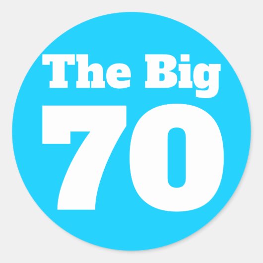 ビッグ70 ブライトブルー バースデー ラウンドシール (正面)