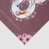 ビッグ8誕生日ガールフォトコラージピンクフラワーティ 薄葉紙 (詳細)