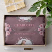 ビッグ8誕生日ガールフォトコラージピンクフラワーティ 薄葉紙 (ギフト)