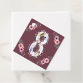 ビッグ8誕生日ガールフォトコラージピンクフラワーFa フェイバータグ (インサイチュ)