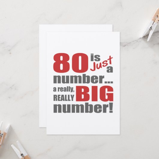 ビッグ80誕生日 カード (正面/裏面インサイチュ)