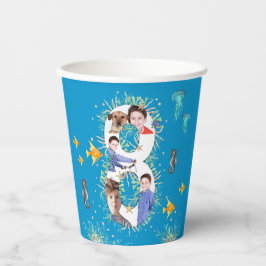 ビッグ8th Under The Sea誕生日写真コラージュ 紙コップ