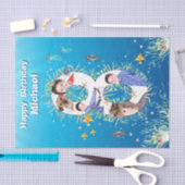ビッグ8th Under The Sea誕生日写真コラージュ 薄葉紙 (クラフト)