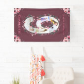 ビッグ9誕生日ガールフォトコラージピンクフラワー 横断幕 (インサイチュ)