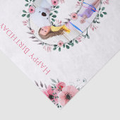 ビッグ9誕生日ガールフォトコラージピンクフラワー 薄葉紙 (詳細)