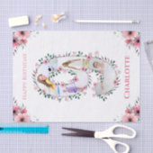 ビッグ9誕生日ガールフォトコラージピンクフラワー 薄葉紙 (クラフト)