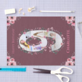 ビッグ9誕生日ガールフォトコラージピンクフラワー 薄葉紙 (クラフト)