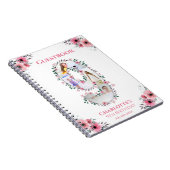 ビッグ9誕生日ガールフォトピンクフラワーゲストブック ノートブック (右側)