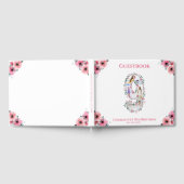 ビッグ9誕生日フォトコラージフラワーガールホワイト ゲストブック (全面)